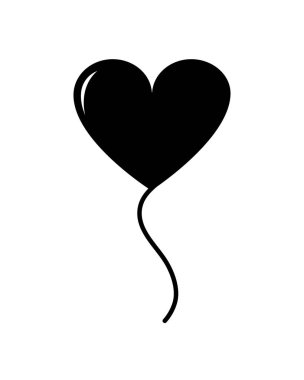 kutlama sevmek siluet balon kalp tasarımı