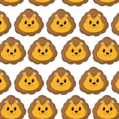Aslan sevimli hayvan karakter arka plan baş