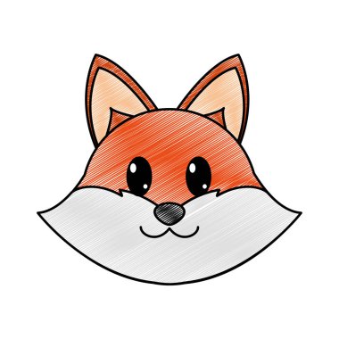 sevimli hayvan karakter rendelenmiş fox baş