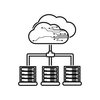 Veri Merkezi barındırma web ve Tema izole tasarım vektör çizim temel