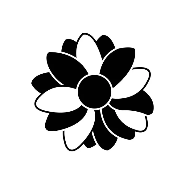 Silueta pěkné květy s okvětními lístky dekorace design — Stockový vektor