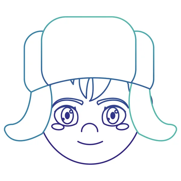 Niño con diseño de sombrero de invierno — Vector de stock