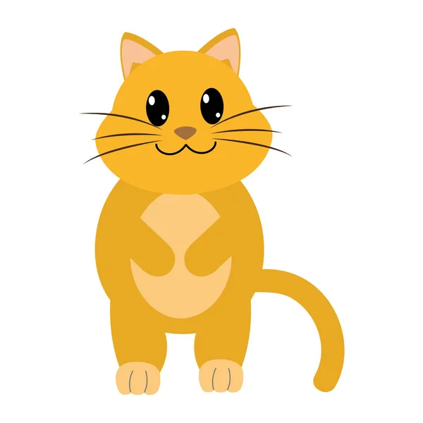 Colorido adorable y lindo gato animal carácter — Vector de stock