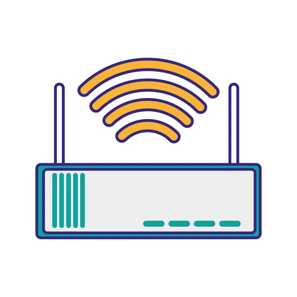 Wifi Internet Technology Communication Theme Isolated Design Vector Illustration — Stock Vector