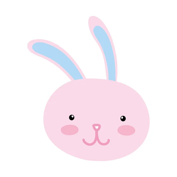 Coloré heureux tête de lapin caractère animal — Image vectorielle