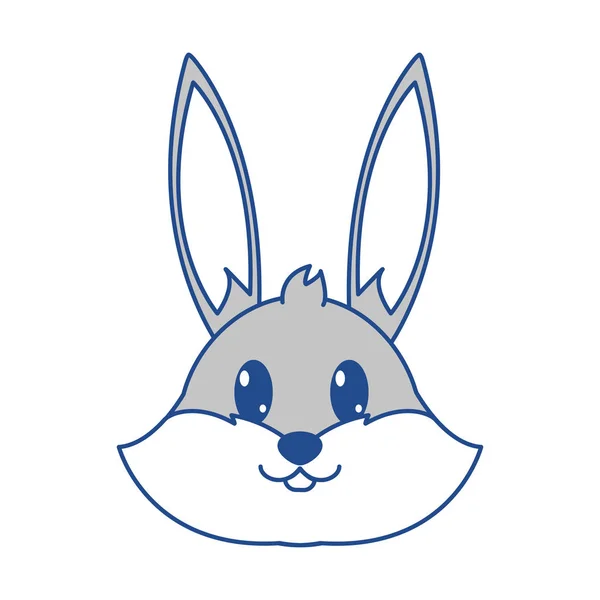 Linie Farbe Kaninchen Kopf niedlich Tier Charakter — Stockvektor