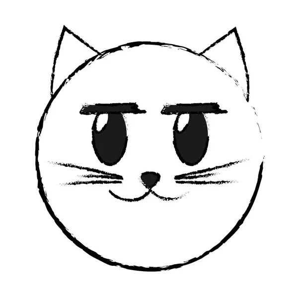 Grunge rád kočičí tvář emoji výraz — Stockový vektor