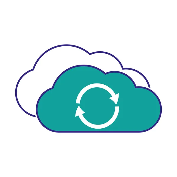 Cloud Computing Storage Technology Virtual Theme Diseño Aislado Ilustración Vectorial — Vector de stock
