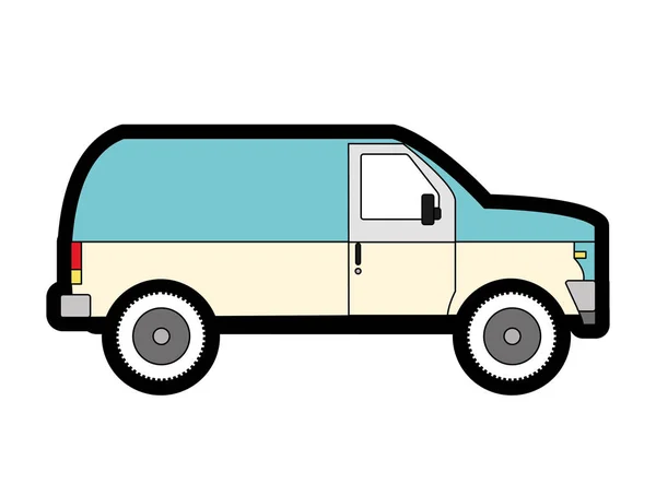 Truck Transportation Vehicle Travel Theme Isolated Design Vector Illustration — Stock Vector