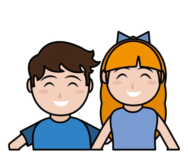 Chica y niño diseño de dibujos animados — Vector de stock