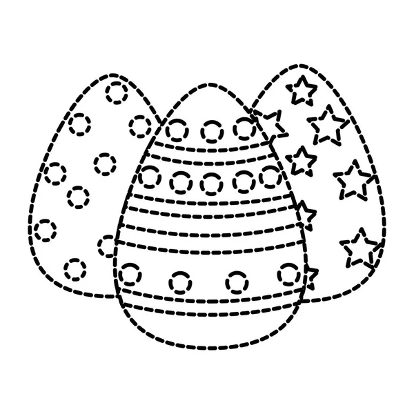 Huevos de forma punteada decoración de Pascua a la celebración de vacaciones — Vector de stock