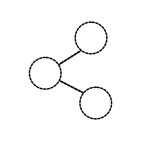虚线形状共享社交媒体网络符号 — 图库矢量图片