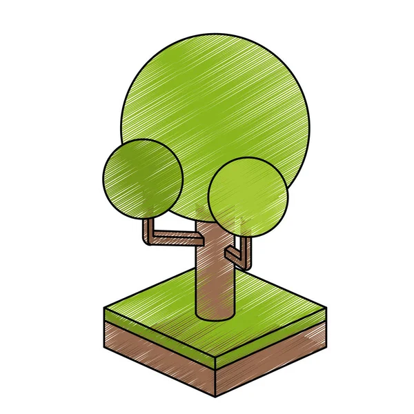 İzometrik ağacı tasarım — Stok Vektör
