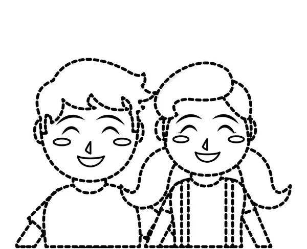 Girl and boy cartoon design — Stock Vector