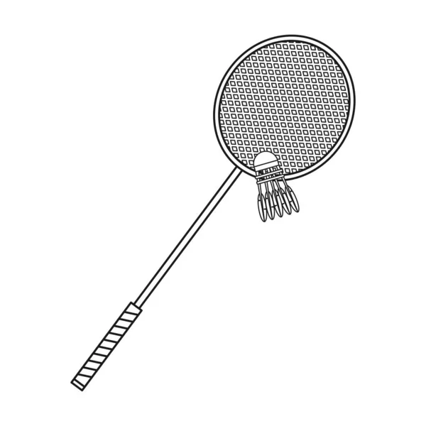 Diseño de raqueta de bádminton — Vector de stock