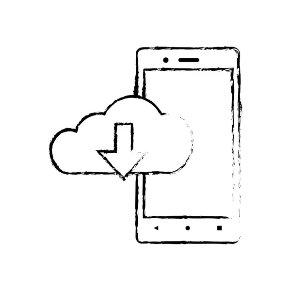 Smartphone Del Dispositivo Gadget Tecnologia Tema Design Isolato Illustrazione Vettoriale — Vettoriale Stock