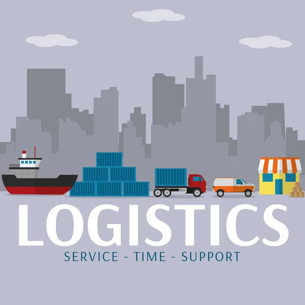 Logistika a doprava design — Stockový vektor