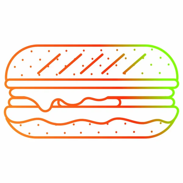 Sandwich Icon Fast Food Urban Menu Theme Isolated Design Vector — Stock Vector