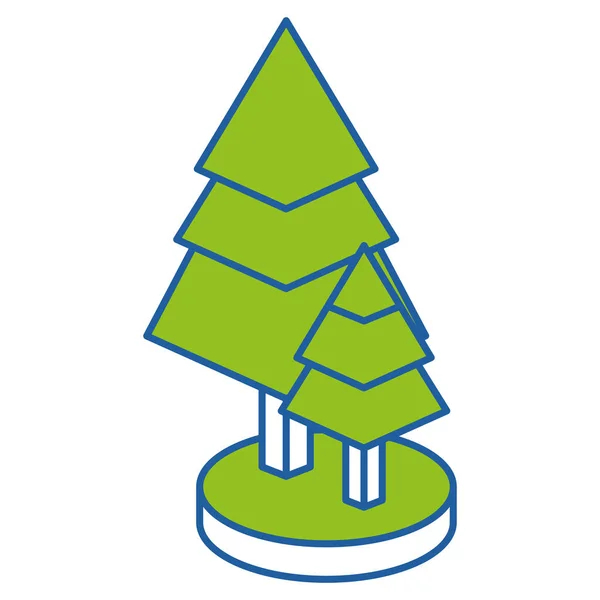 Isometric pine tree design — Stock Vector