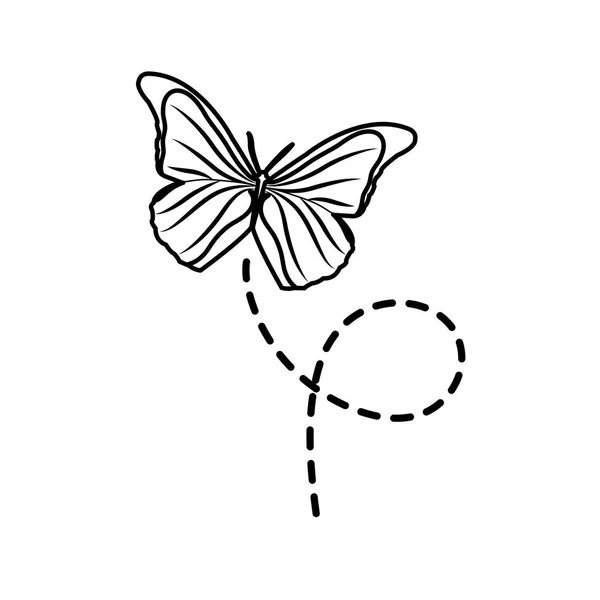 line cute butterfly insect animal flying