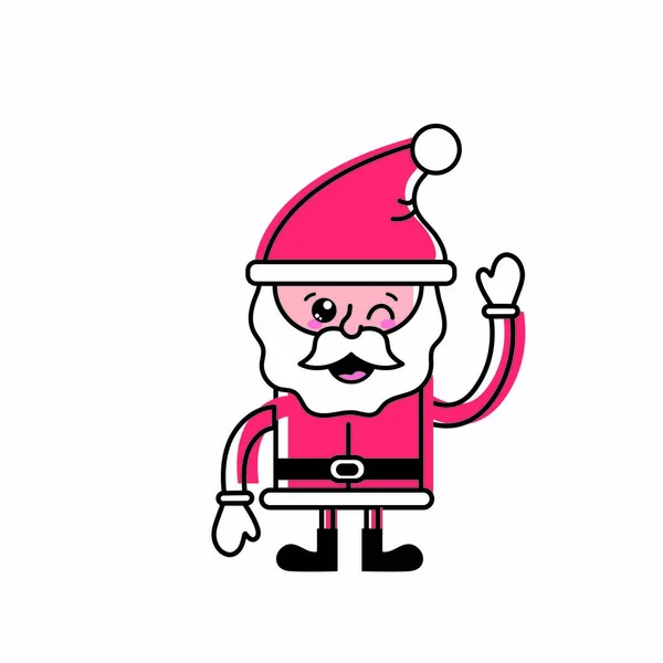 Santa Icon Merry Christmas Season Theme Isolated Design Vector Illustration — Stock Vector