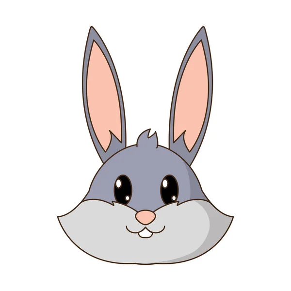 Rabbit head cute animal character — Stock Vector