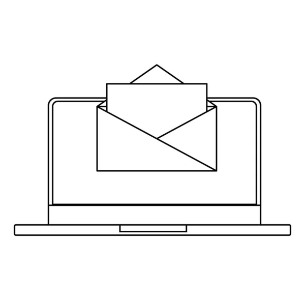 Design de laptop e envelope —  Vetores de Stock