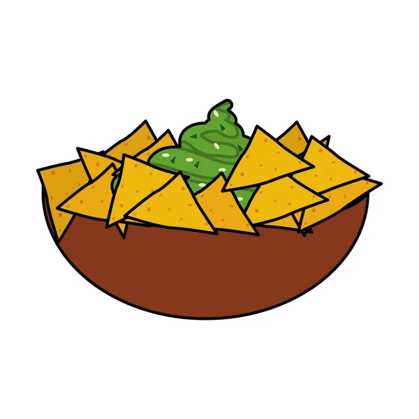 Nachos Mexikói Ételek Hagyományos Ételeket Téma Elkülönített Design Vektor Illusztráció — Stock Vector