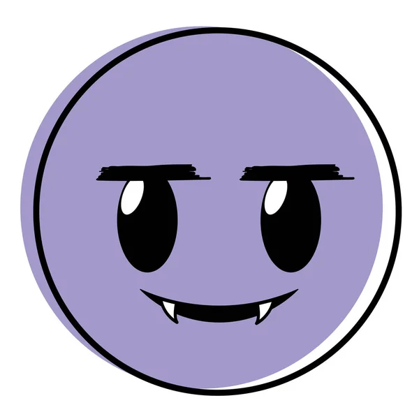 Movido cor vampiro rosto gesto emoji expressão —  Vetores de Stock