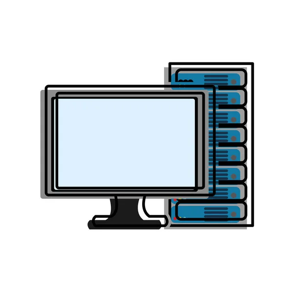 Web Hosting Von Rechenzentren Und Basisthema Isolierte Design Vektor Illustration — Stockvektor