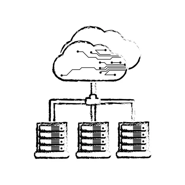 Web Hosting Von Rechenzentren Und Basisthema Isolierte Design Vektor Illustration — Stockvektor