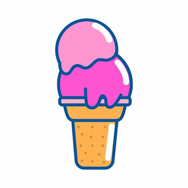 Eis Ikone Für Dessert Und Süßspeisen Thema Isolierte Design Vektor — Stockvektor