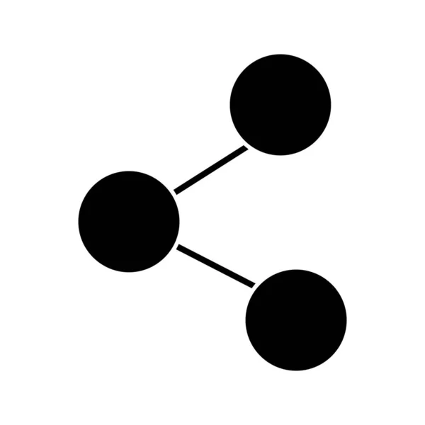 Silueta compartir símbolo de red de redes sociales — Vector de stock