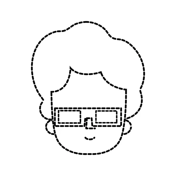 Pria berbintik-bintik dengan desain gaya rambut dan kacamata 3d - Stok Vektor