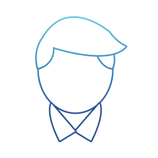 Línea azul hombre social usuario con diseño de peinado — Vector de stock