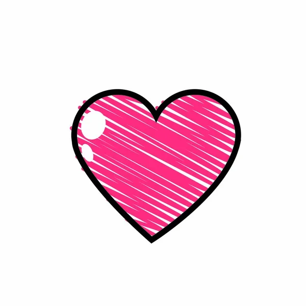 Ícone Forma Coração Rosa Amor Paixão Tema Romântico Design Isolado —  Vetores de Stock
