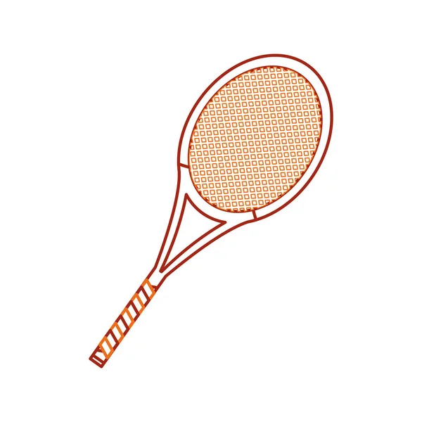 Raquette Tennis Compétition Sportive Thème Jeu Isolated Design Illustration Vectorielle — Image vectorielle