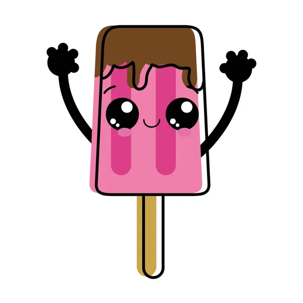 Popsicle Verão Doce Sobremesa Tema Comida Design Isolado Ilustração Vetorial — Vetor de Stock