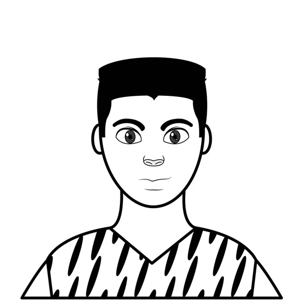 Doku avatar erkek saç modeli tasarım ve gömlek ile doldurma — Stok Vektör