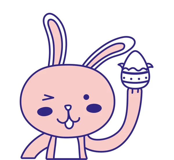 Animal de conejo a todo color con diseño de Pascua de huevo — Archivo Imágenes Vectoriales