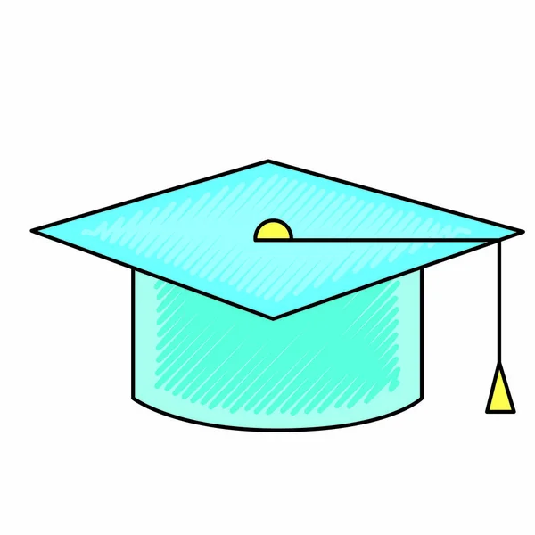 Καπάκι Αποφοίτηση Αποφοίτηση Πανεπιστήμιο Και Εκπαίδευση Θέμα Απομονωμένες Σχεδιασμό Εικονογράφηση — Διανυσματικό Αρχείο