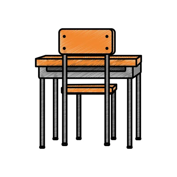 Projeto de cadeira e mesa da escola —  Vetores de Stock