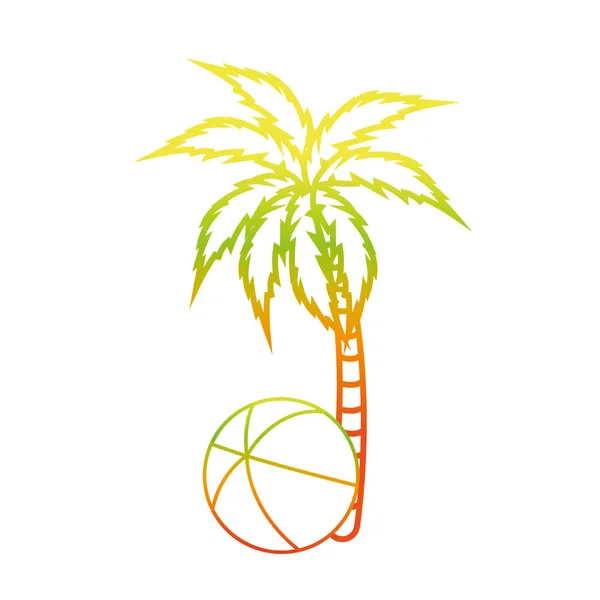 İzole palmiye ağacı tasarım — Stok Vektör