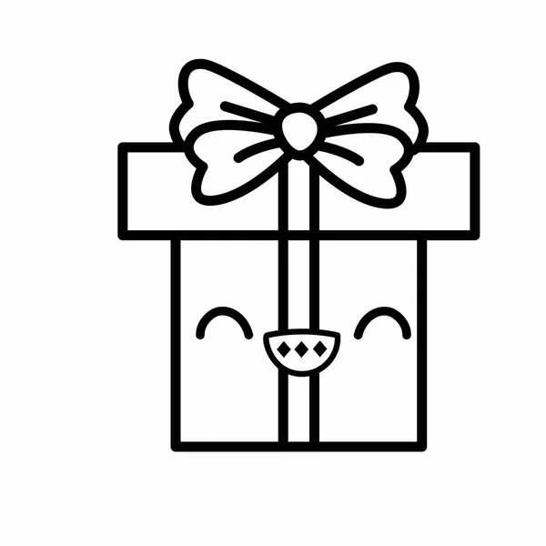 Подарункова Іконка Коробки Подарункова Святкова Тема Ізольований Дизайн Векторні Ілюстрації — стоковий вектор