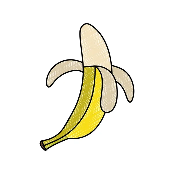 Banane Fruits Alimentation Saine Biologique Thème Conception Isolée Illustration Vectorielle — Image vectorielle