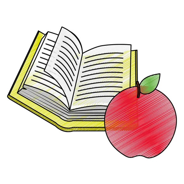 A könyv és az apple design — Stock Vector