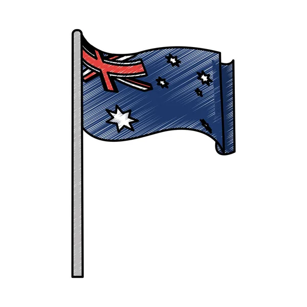 Desenho da bandeira australiana — Vetor de Stock