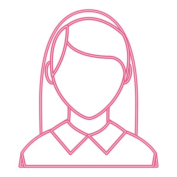 Linia Neon avatar eleganckiej kobiety z bluzka i bez twarzy — Wektor stockowy