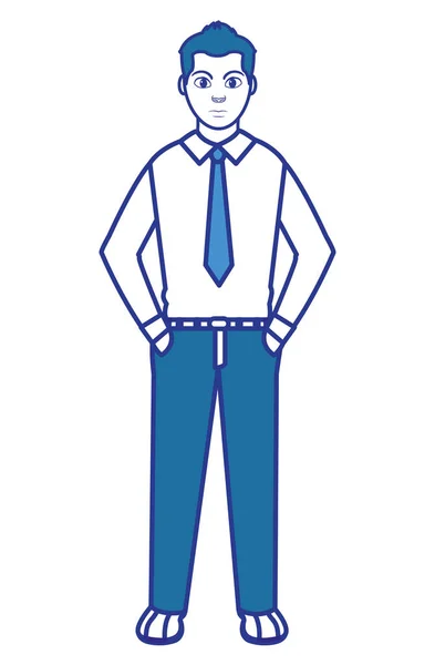 Color elegante hombre con camisa y pantalón de diseño — Vector de stock