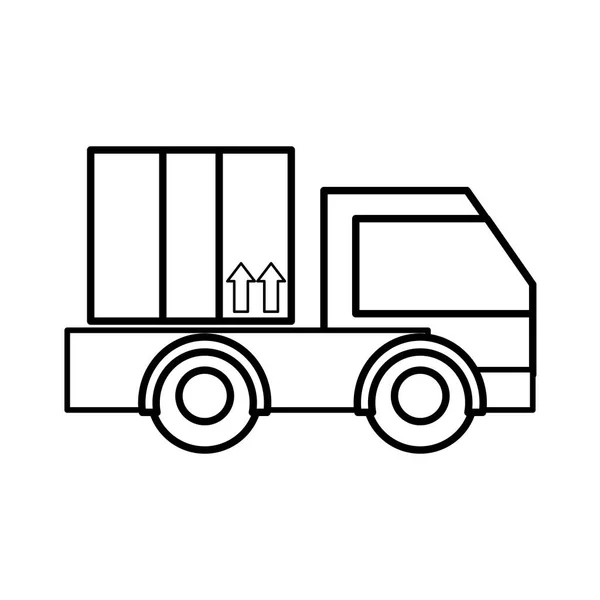 Служба доставки вантажівок лінії з діловим пакетом — стоковий вектор